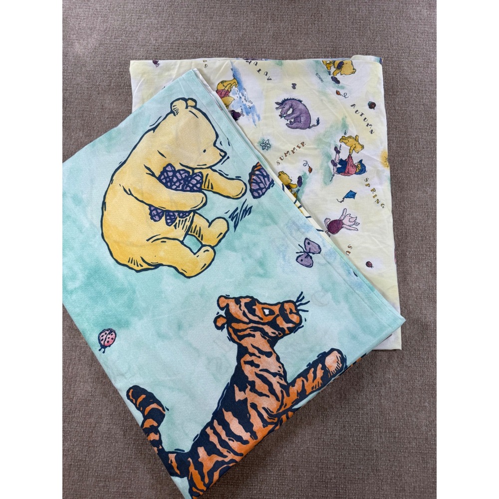 Vintage Disney Winnie the Pooh Tigger Twin Sheet Set Flat & Fitted Made in USA